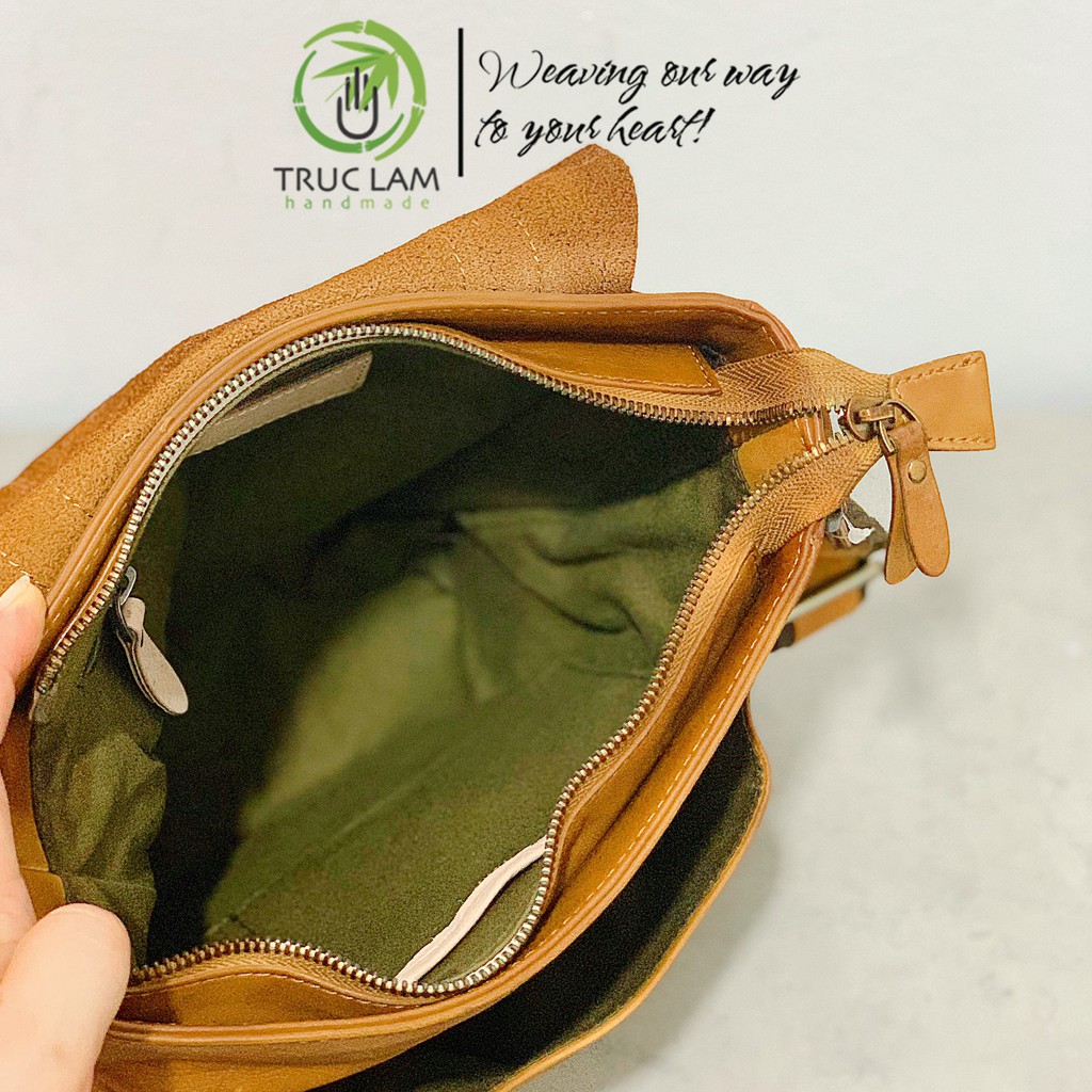 Túi Đeo Chéo Thời Trang Nam Da Thật Cao Cấp Có Nhiều Ngăn Tiện Lợi – Trúc Lâm Handmade