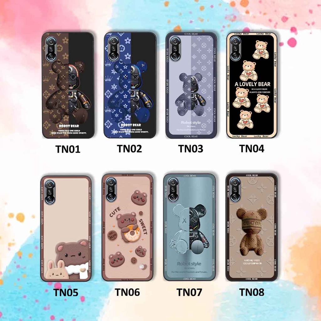 Ốp Xiaomi Redmi K40 bear brick, gấu đáng yêu, dễ thương