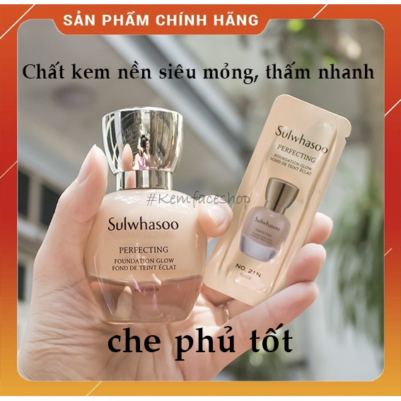 [Mới2023] Gói Kem nền che khuyết điểm siêu Hoàn Hảo Sulwhasoo Perfecting Sample 1ml