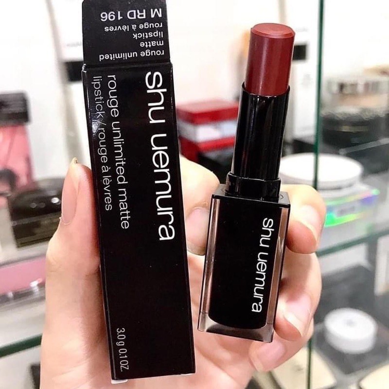 ๓ Son SHU UEMURA 196 vỏ đen đỏ rượu vang (chuẩn auth date mới) ๓