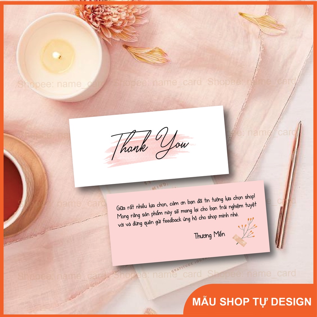 Card cảm ơn khách hàng, thank you card có sẵn tại shop