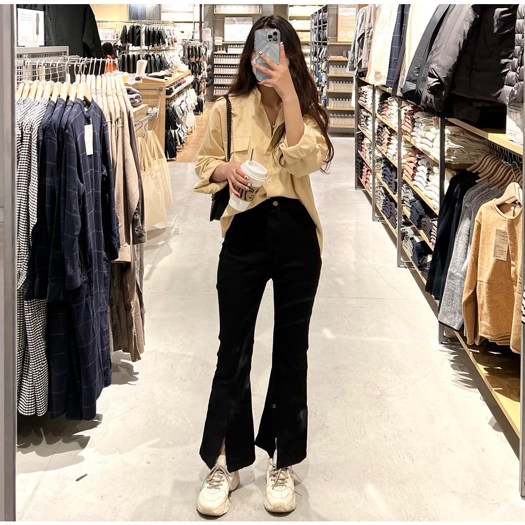 (FREESHIP) quần jean ống loe xẻ gấu Miho.house