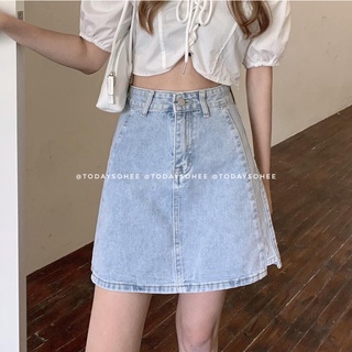 Chân váy ngắn jeans sáng