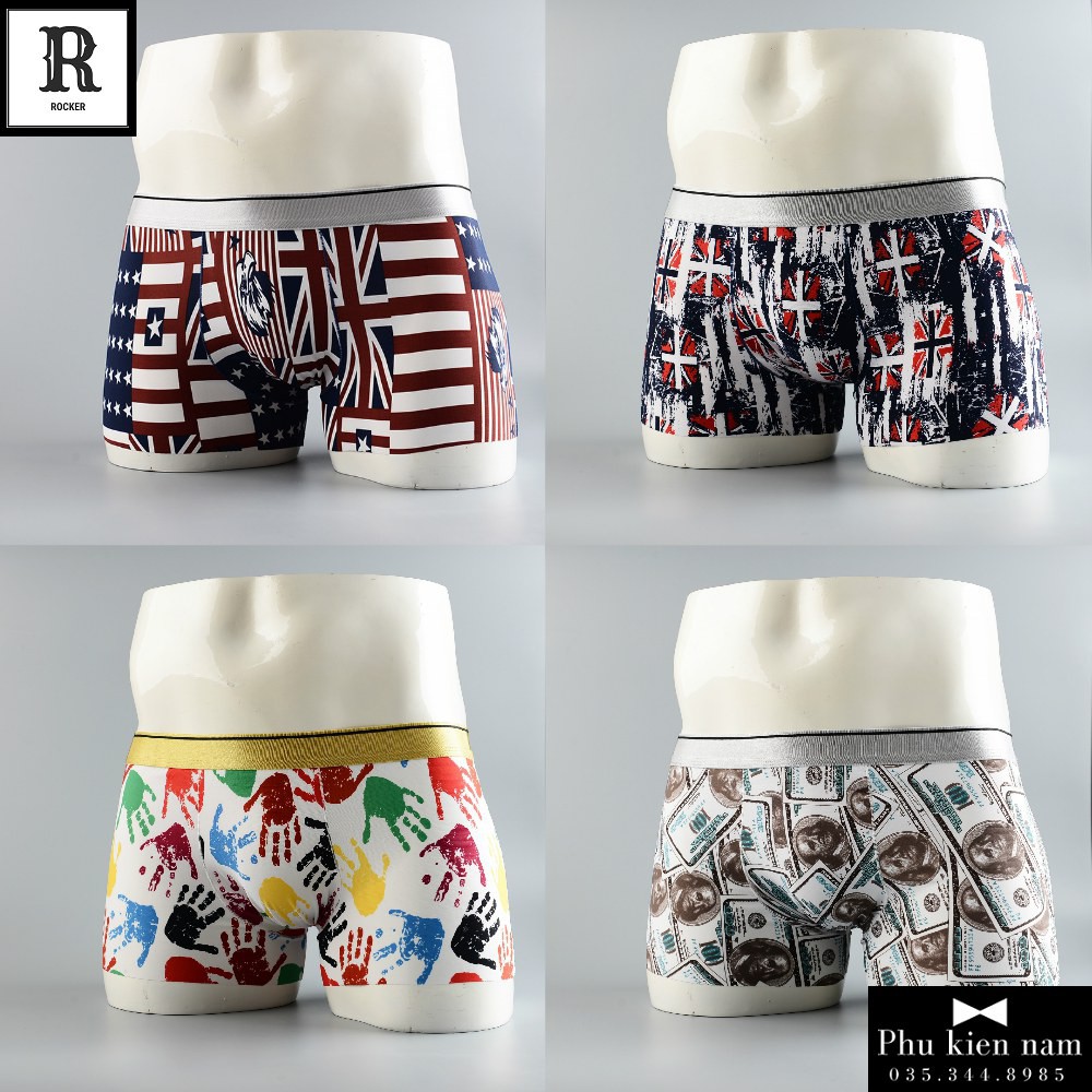 [Hộp] COMBO 4 Quần lót nam THUN LẠNH Quân sịp boxer Hoạt Hình  S075 (8 SET)