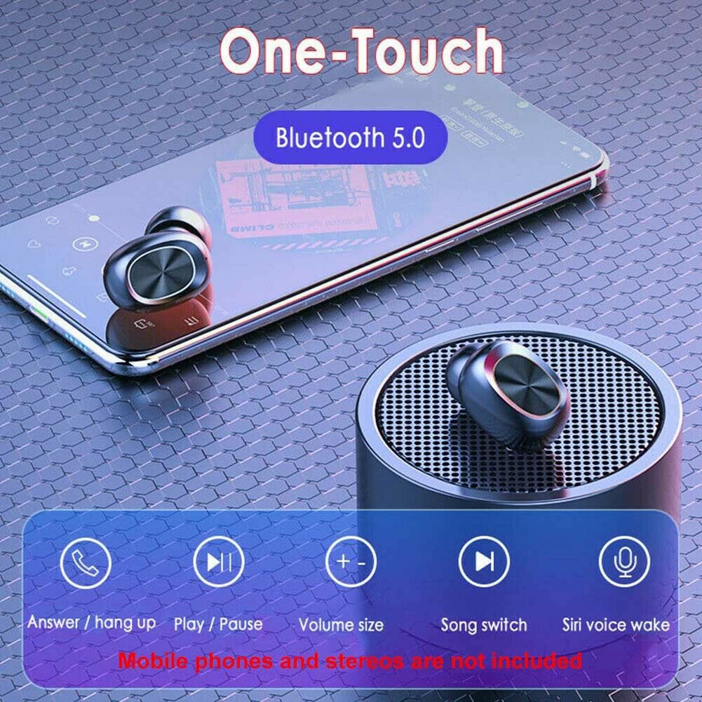 B5 TWS Bluetooth 5.0 Wireless Headset Touch Earbuds Waterproof Stereo Headphone