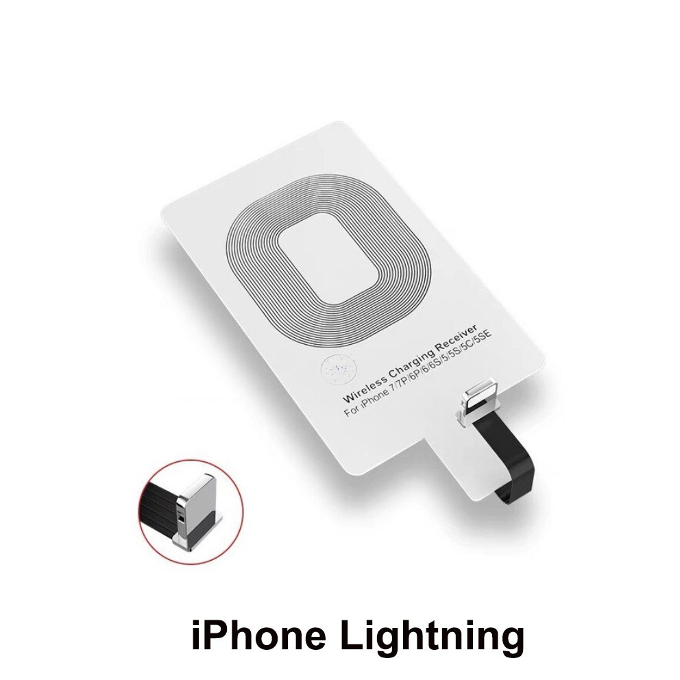 Miếng Dán Hỗ Trợ Sạc Không Dây Chuẩn Qi Đầu Micro USB/Type-C/Lightning iPhone. HP