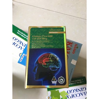VIÊN TUẦN HOÀN NÃO GINKGO PLUS 6000 WITH Q10 50MG( ở đâu rẻ hơn shop hoàn tiền )