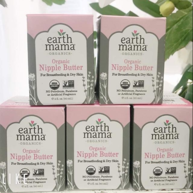 Kem bôi nứt đầu ti hữu cơ Earth Mama 60gr.Mỹ