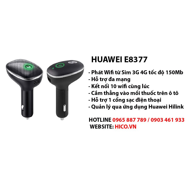  HUAWEI E8377 BỘ PHÁT WIFI 3G 4G DÀNH RIÊNG CHO Ô TÔ-KẾT NỐI CỰC KHỦNG + Quà tặng hấp dẫn