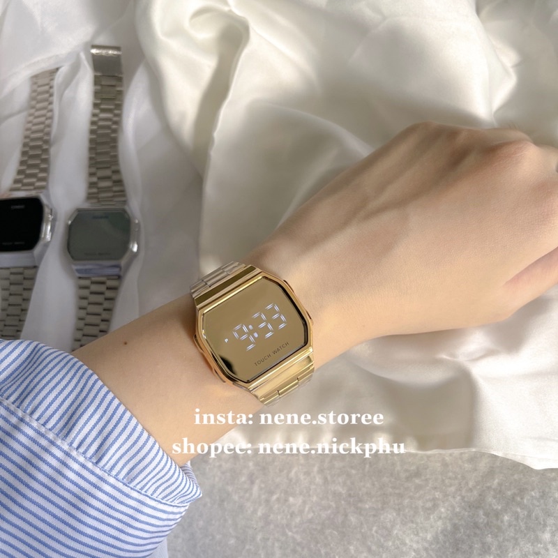 Đồng hồ nam, nữ Tráng gương TOUCH WATCH cảm ứng sang trọng, dây thép cho tuổi teen