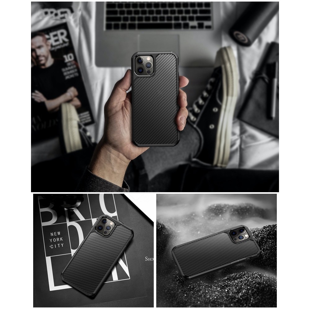 Ốp điện thoại sợi carbon bảo vệ thích hợp cho iPhone 11 12 pro max x xs max xr 7 8plus se 2020 12 mini