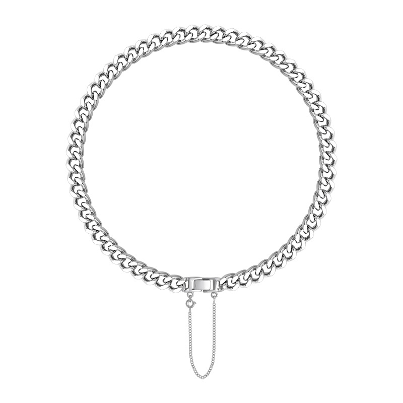 Dây chuyền kim loại thiết kế đơn giản phong cách retro