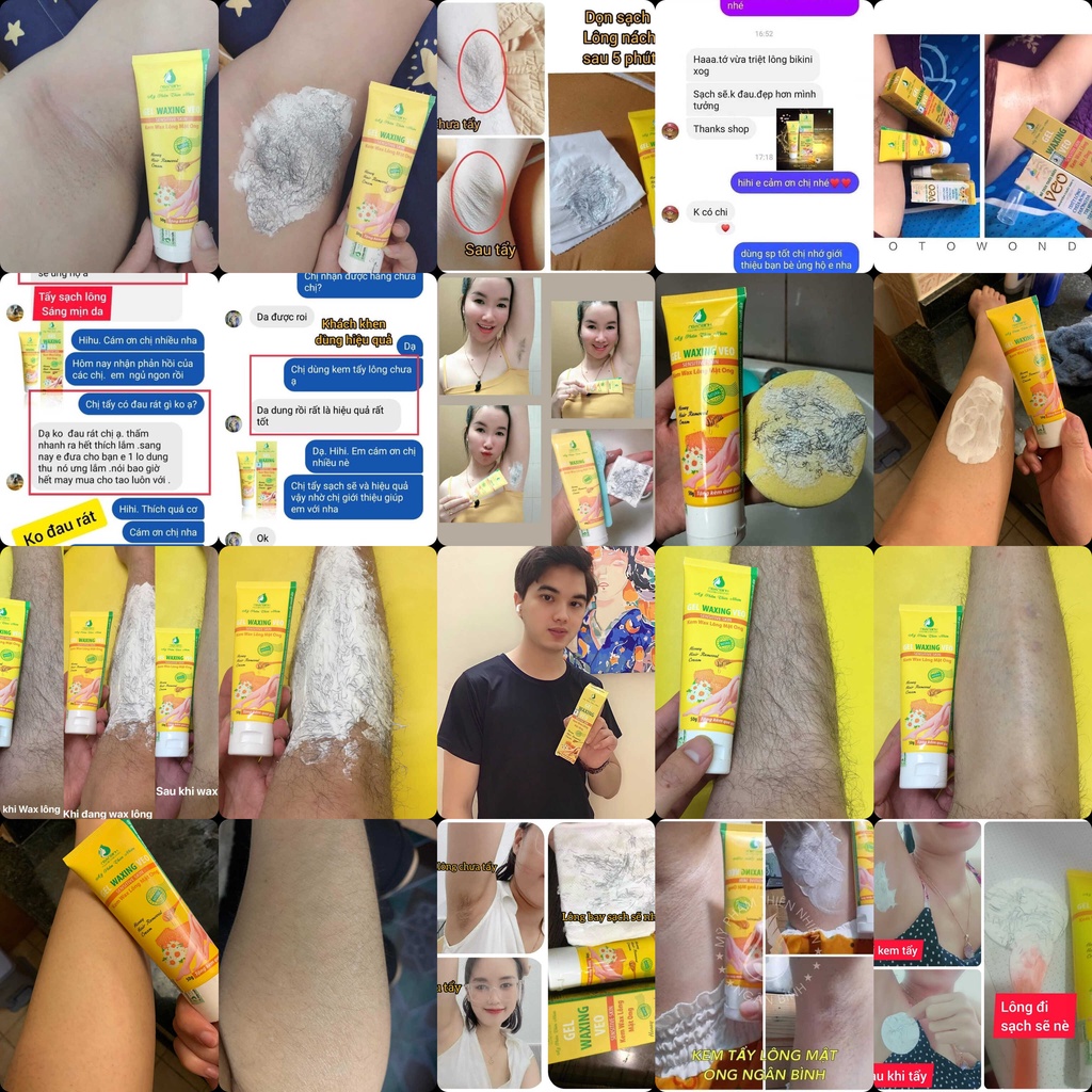 Kem tẩy lông mật ong Ngân Bình tuýp 50gr giúp làm sạch lông chân, lông nách, vùng kín chỉ trong 5 phút tại nhà an toàn