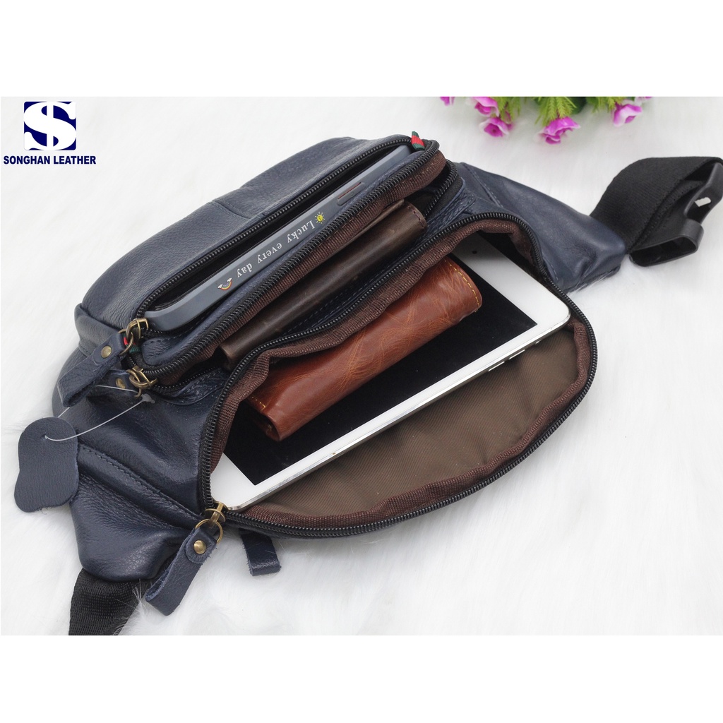 Túi Bao Tử,Túi Đeo Chéo Nam Da Bò Cao Cấp Songhan Leather BM02,Bảo Hành 12 Tháng