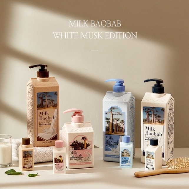 Set 4 sản phẩm đi du lịch chăm sóc cơ thể Milk Baobab 70ml