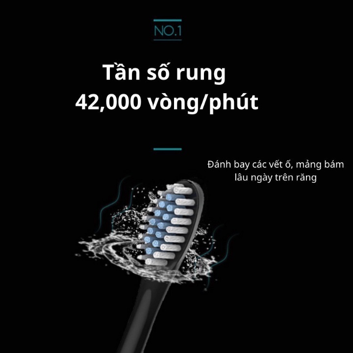 Bàn Chải Điện X7-Bản Nâng Cấp-Tặng 3 Đầu Chải-Công Nghệ 6 Chế Độ Rung-Bảo Hành 12 Tháng