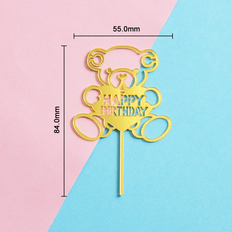 Set 10 que cắm trang trí bánh sinh nhật bằng acrylic mini