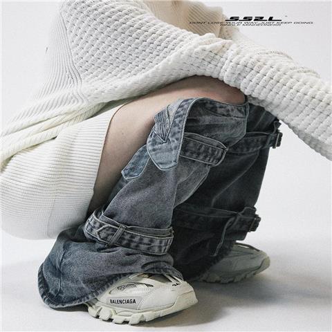 Phong cách mới!F &amp; X Quần Jeans Denim May Cột Dây Cá Tính Hợp Thời Trang Mùa Hè Châu Á Cá Tính Cho Nữ