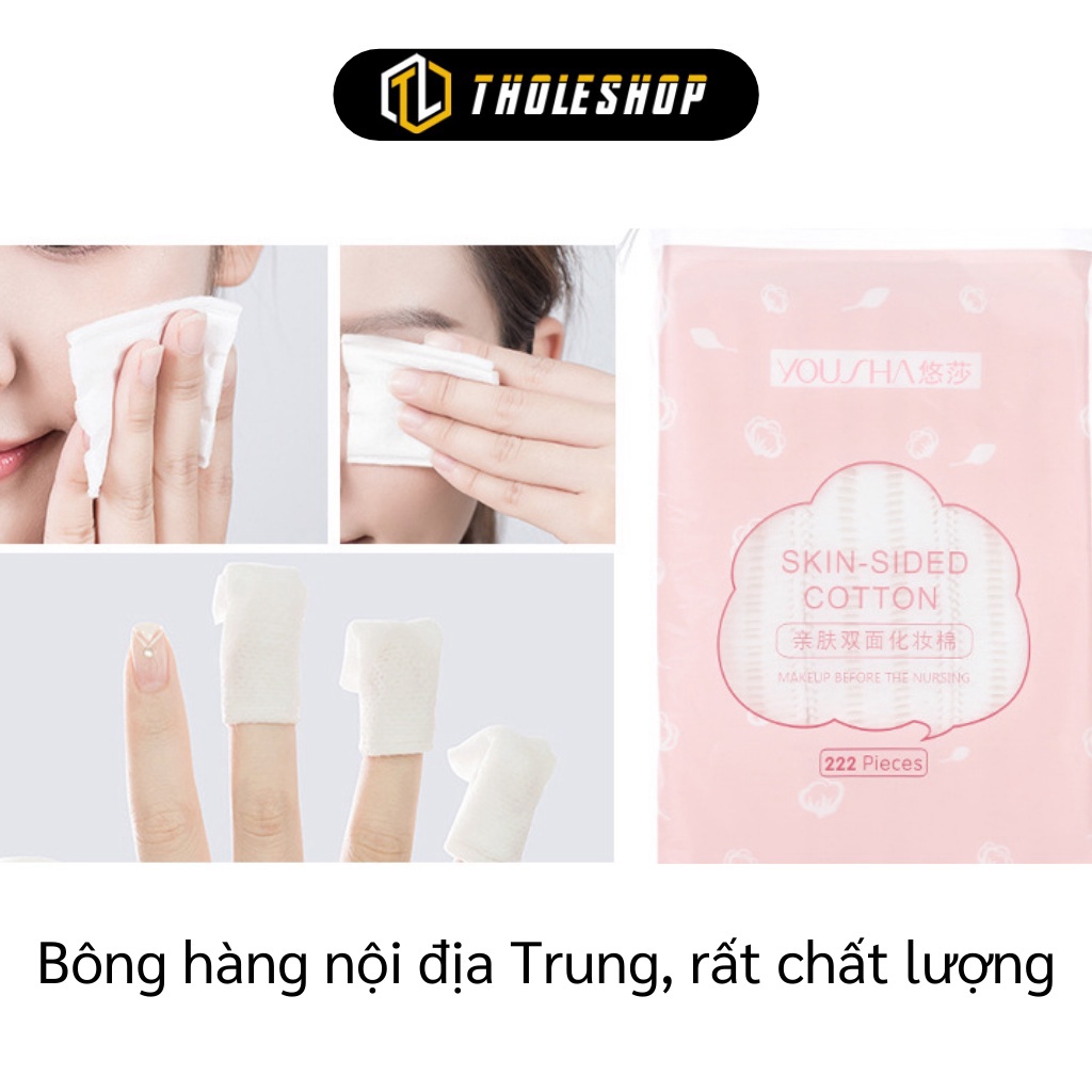 [SGD] Bông Tẩy Trang - Bịch 222 Bông Tẩy Trang Yousha  Có Dây Rút Buộc Miệng Túi 6972