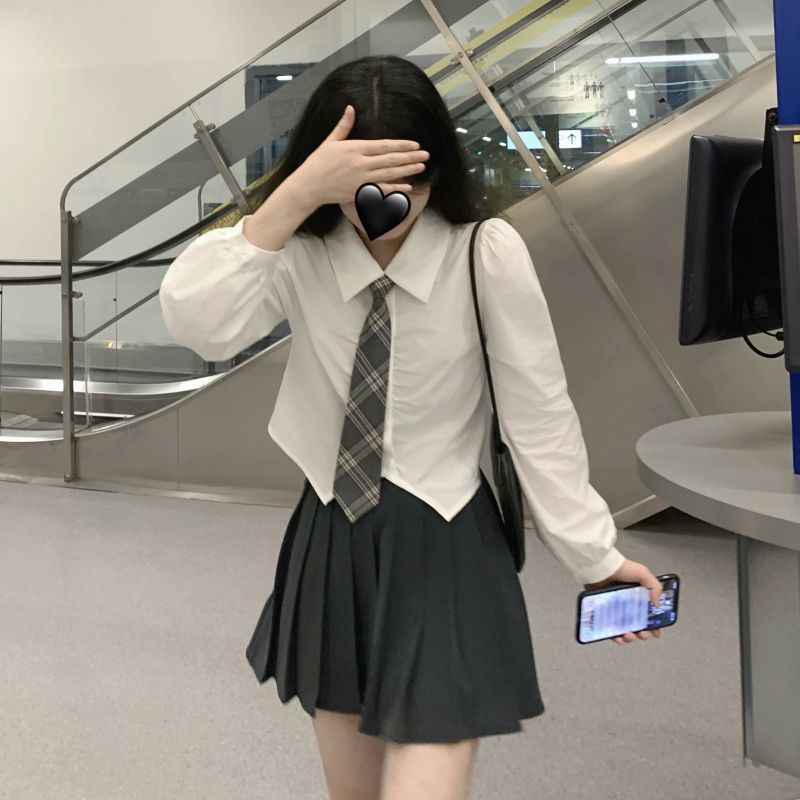 Áo sơ mi nữ tay dài phong cách Hàn Quốc mới
