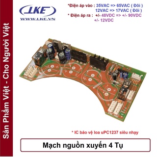 mạch nguồn xuyến 4 tụ ( có bảo vệ loa )