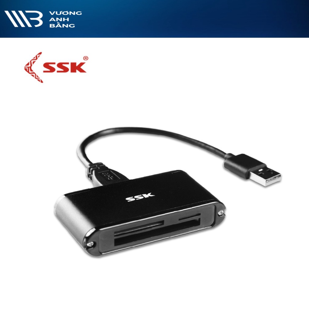 Đầu đọc thẻ - Reader SSK SCRM630 USB 3.0 (MicroSD, SD, CF) - Hàng Chính hãng