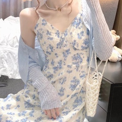 Đầm Chiffon Hai Dây Thêu Hoa Ba Chiều Dành Cho Nữ