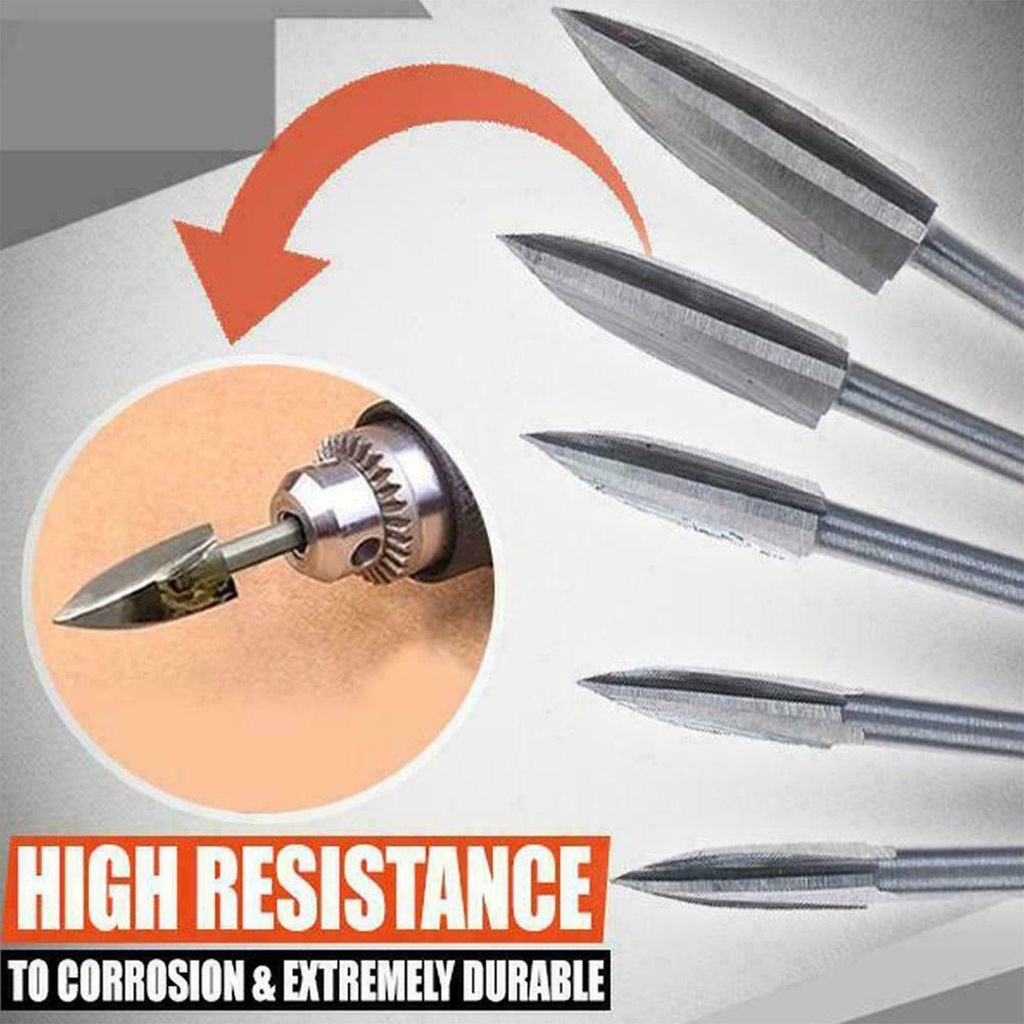 Bộ 5 Mũi Khoan Cắt Chạm Khắc Đồ Gỗ Thủ Công Chuyên Dụng