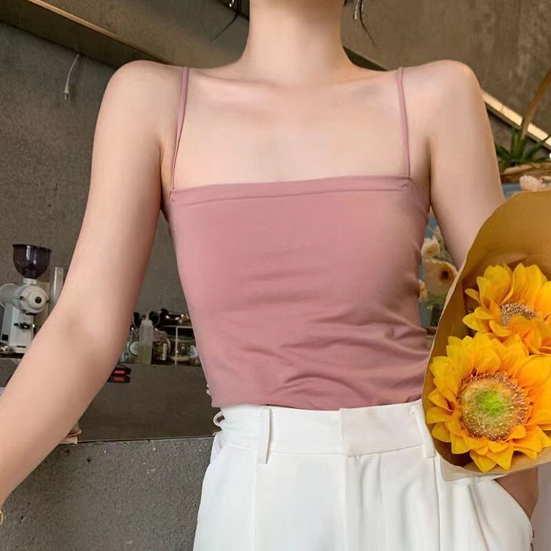 Áo 2 dây nữ sành điệu có mút đệm - áo thun nữ