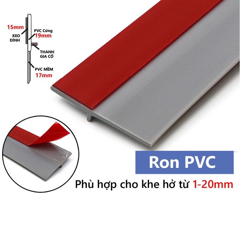 Thanh pvc gia cường chặn khe cửa  Nẹp cao su dán cửa NANORON dài 1 mét, chặn khe hở, chống bụi, chống côn trùng RPVC