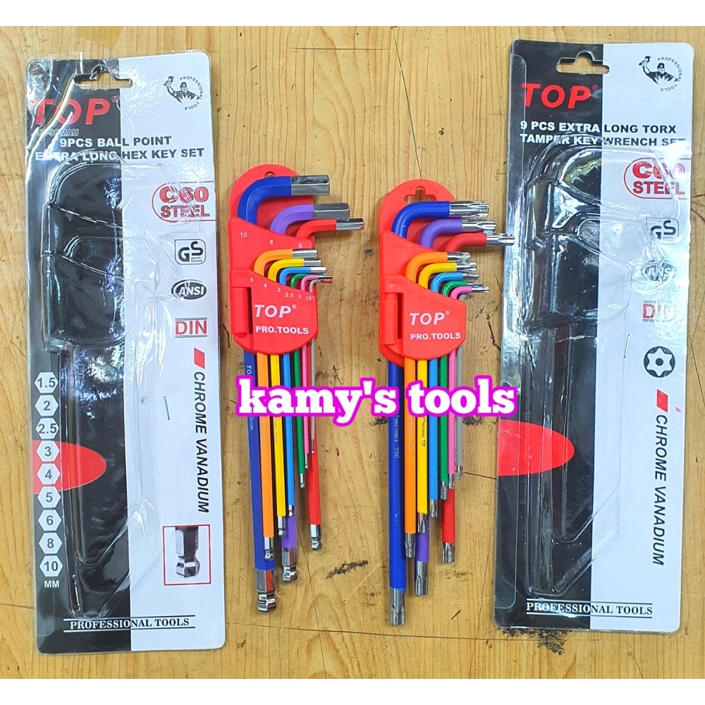 Bộ khóa lục giác bi và bông hoa thị Top 9 cây model LU-9CMAU và LU-9CMAUBM