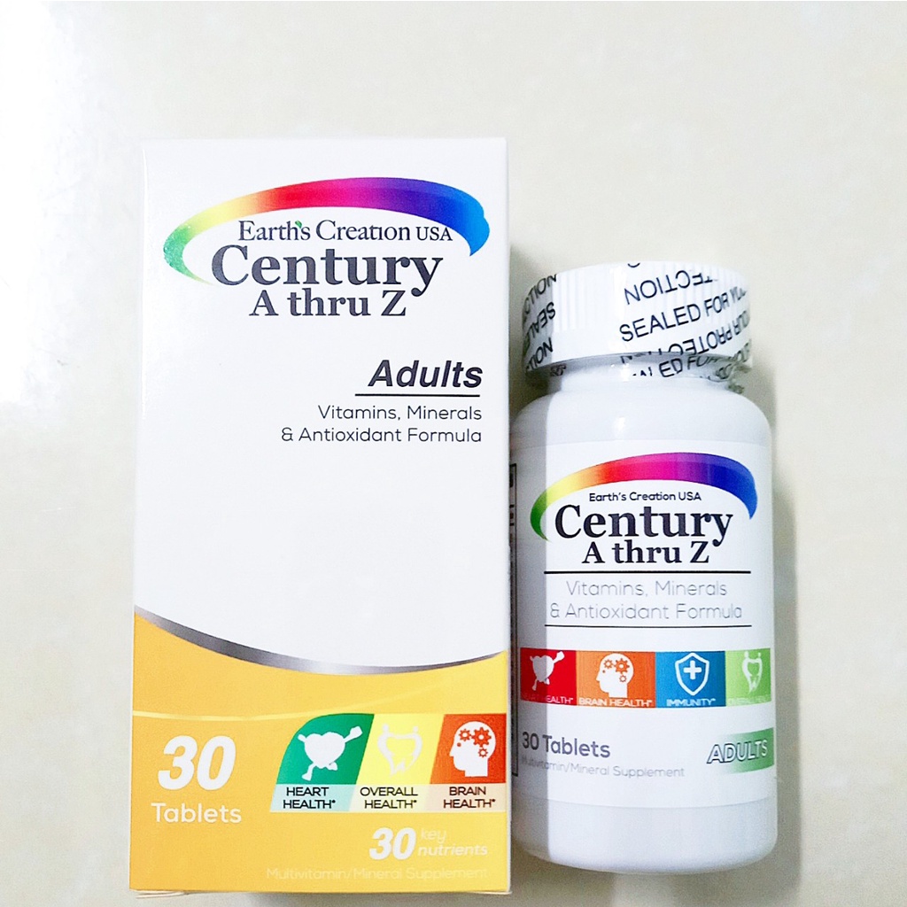 Viên uống vitamin tổng hợp Centuzy a thru z lọ 30 viên. Bổ sung vitamine và khoáng chất (Nhập khẩu chính hãng Mỹ)