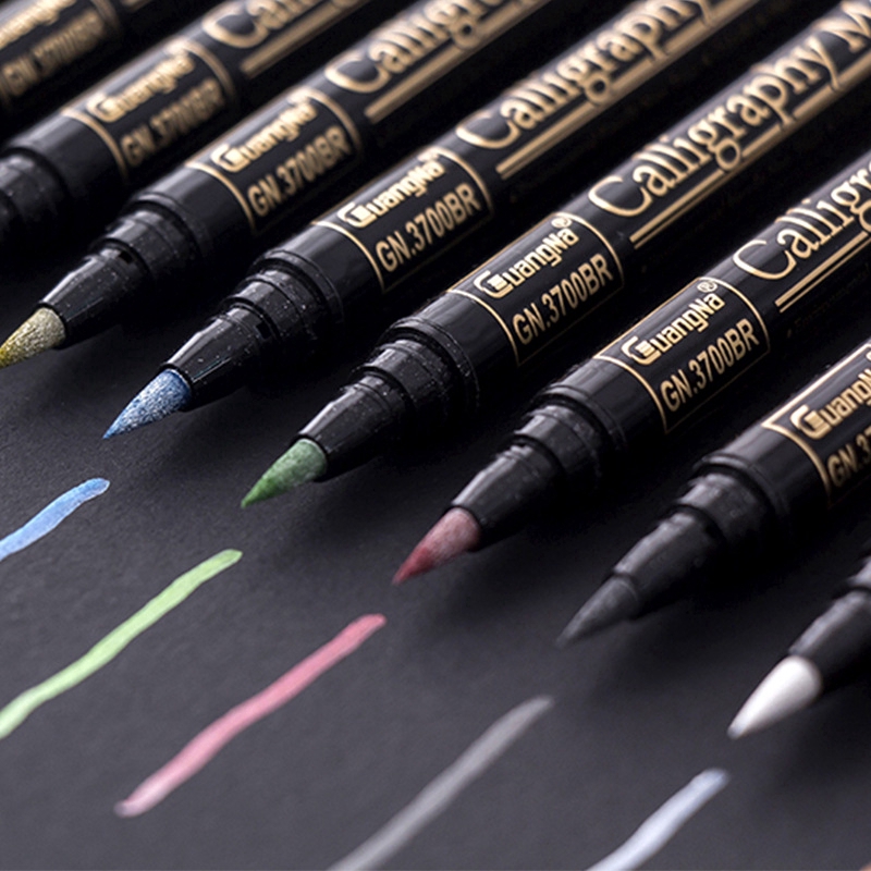 Bút lông viết thư pháp RUIXIANG đầu mềm ánh kim loại tùy chọn màu sắc