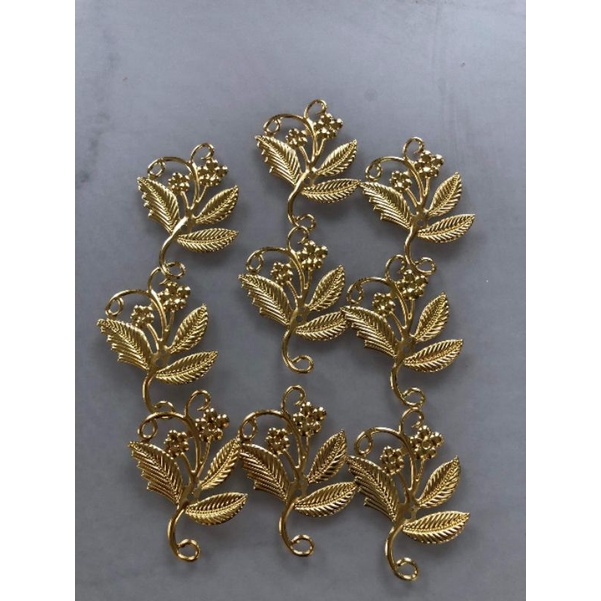 (5 cái)Phiến kim loại hình lá 38*52mm, nguyên liệu làm trâm cài tóc cổ trang, nguyên liệu diy, Sỉ phụ kiện Khánh Huyền