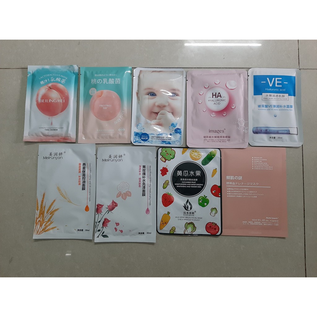 COMBO 10 MIẾNG MẶT NẠ NỘI ĐỊA TRUNG TRẮNG DA CẤP ẨM