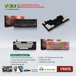 Bàn phím cơ gaming có dây có đèn LED VM05 chính hãng VSP