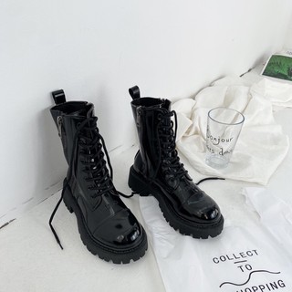 Giày da cổ cao ulzzang