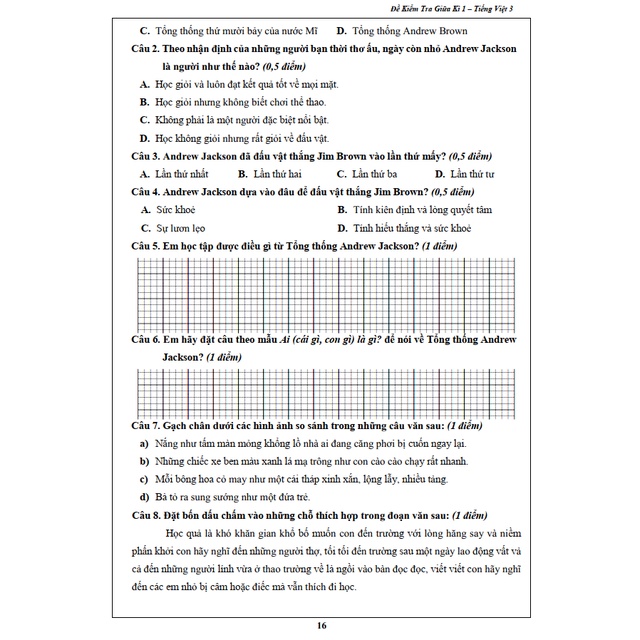 Sách - Đề Kiểm Tra Tiếng Việt 3 - Học Kì 1 (1 cuốn)