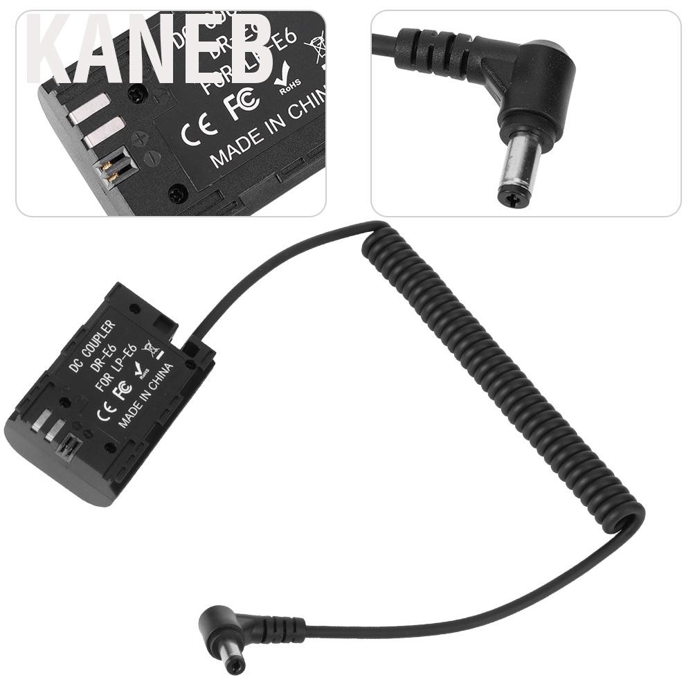 Kaneb Dummy Battery DC to LP‑E6 Full Decoder for Canon 7D/7D2/90D/80D/70D/5dSR Camera