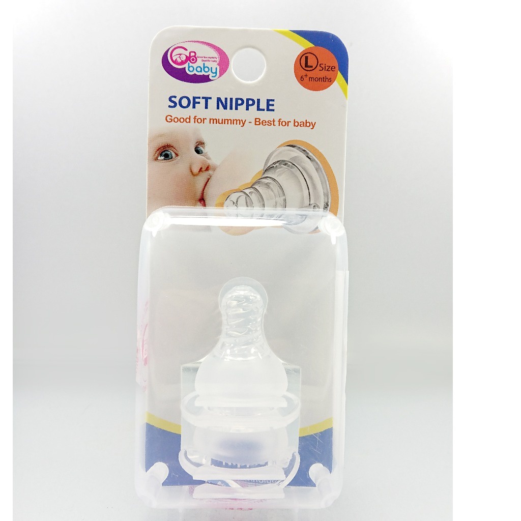 Núm ty silicon GB-Baby Cổ hẹp siêu mềm mô phỏng bầu ty mẹ