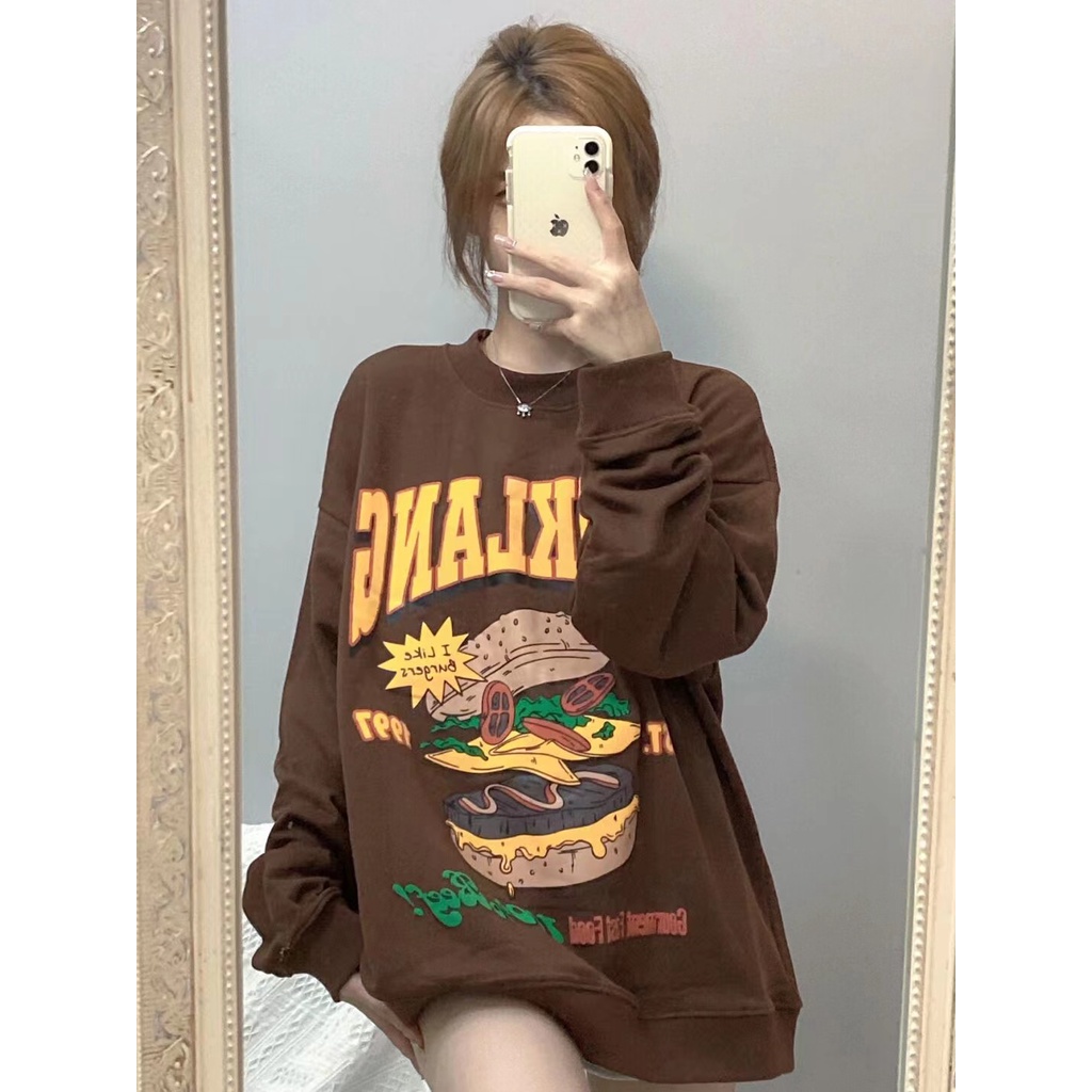 NRVP Áo Nỉ Dài Tay Oversize Phong Cách Hàn Quốc Mới Cho Nam Nữ