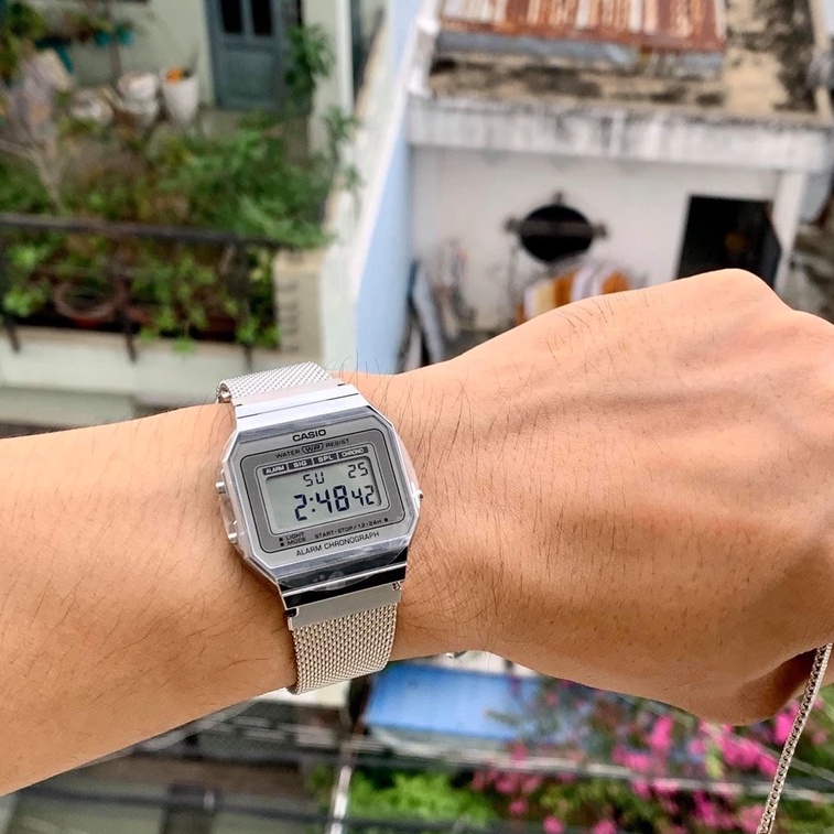 Đồng hồ Unisex chính hãng Casio A700 Siêu Mỏng – Siêu nhẹ – Mặt Kính Khoáng
