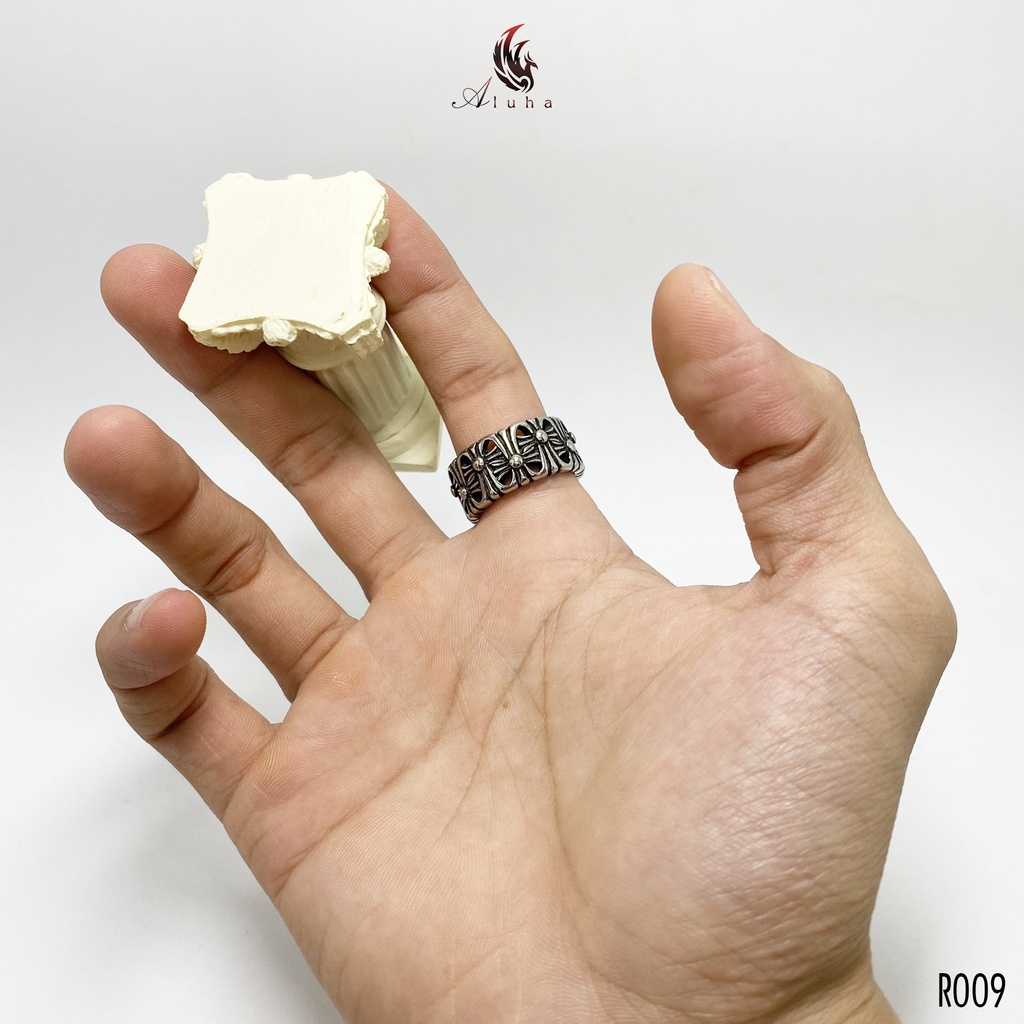 Nhẫn Titan Cemetery Cross Chrome Heart khắc chữ siêu đẹp - R009 - Aluha