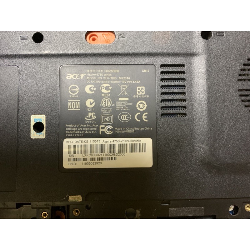 Rã xác linh kien acer aspire 4750 main lỗi fan tản vỏ sạc