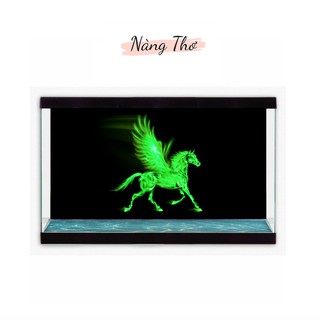 DECAL HÌNH NGỰA LỬA CÓ CÁNH DÁN HỒ CÁ NHIỀU KÍCH THƯỚC_THIẾT KẾ NÀNG THƠ