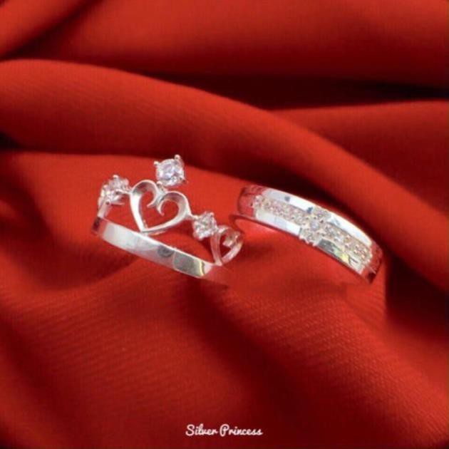 nhẫn đôi tình yêu cao cấp , đủ size , bạc 925