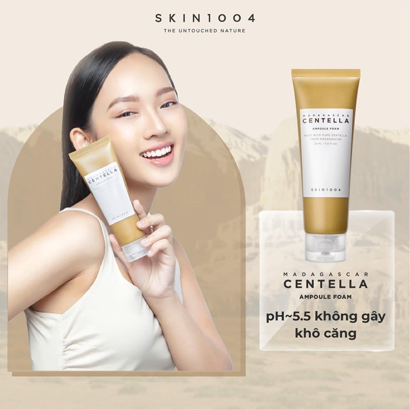 Combo Sữa Rửa Mặt Rau Má + Serum Skin1004 Madagascar Centella Hyalu 50ml