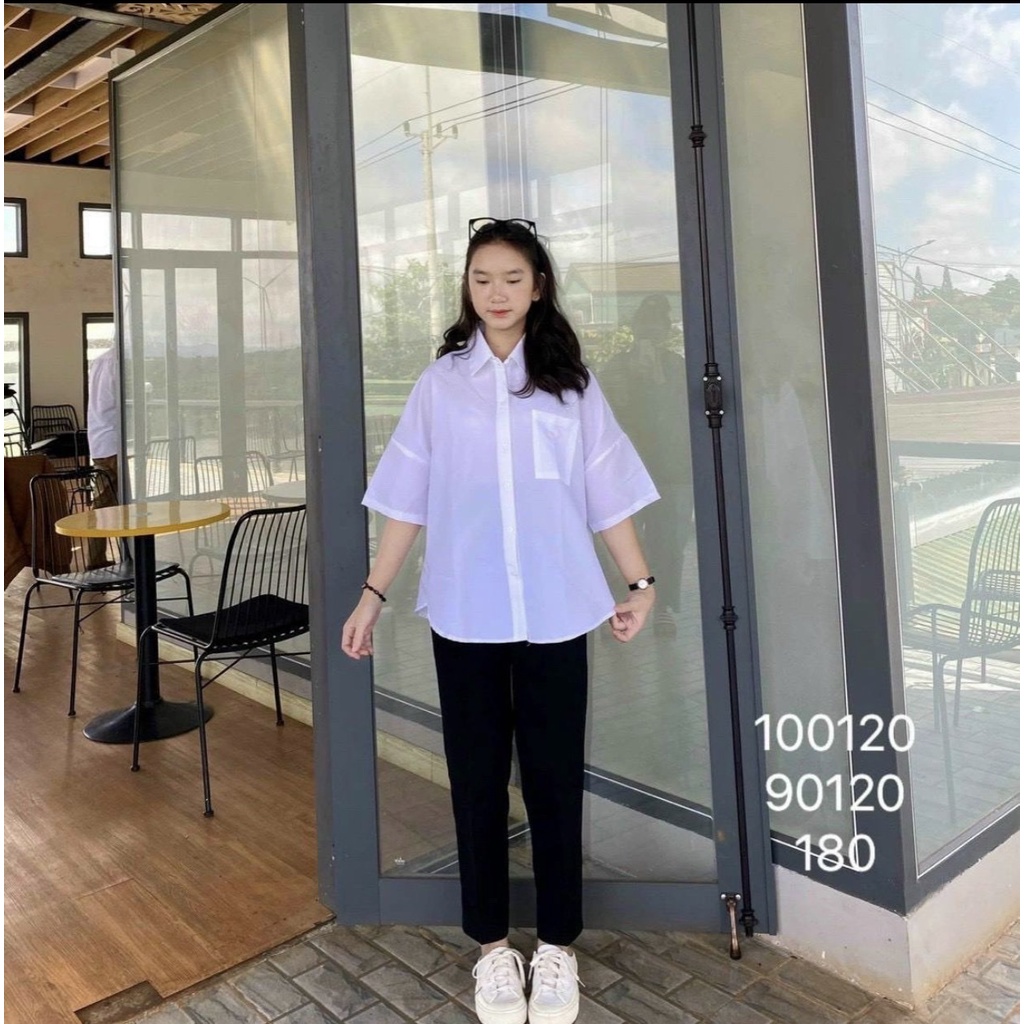 Áo Sơ Mi Ngắn Tay Cổ Bẻ Đi Học Đi Chơi Form Rộng Unisex Kiểu Dáng Hàn Quốc Ulzzang