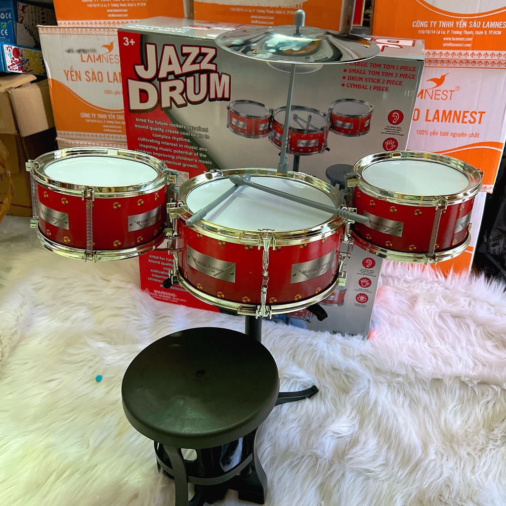 Bộ trống Jazz drum kèm ghế ngồi cho bé