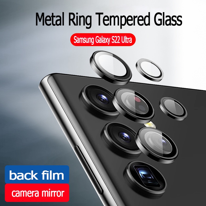 Galaxy S22 Ultra Metal Ring Tempered Glass Full Cover Camera Lens Protectors For Samsung Galaxy S22 Ultra 5G